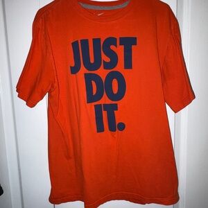 Nike Kids Bold Orange Tee with Slogan